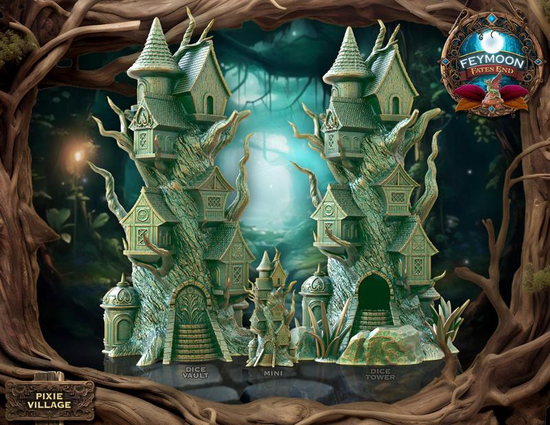 Pixie Village Dice Tower - SUPPORT FREE!