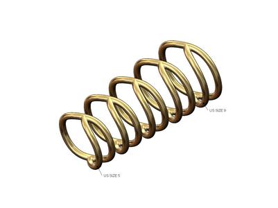Curved wire band US sizes 5to9 3D print model