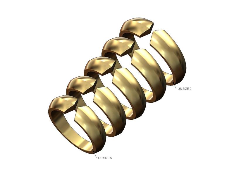 Open triangular fashion ring US sizes 5to9 3D print model