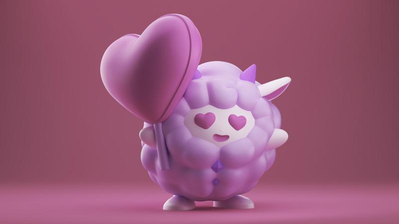 ♡♡♡ LOVING LAMBALL with a big heart , the cute kawaii sheep / goat from the game Palworld
