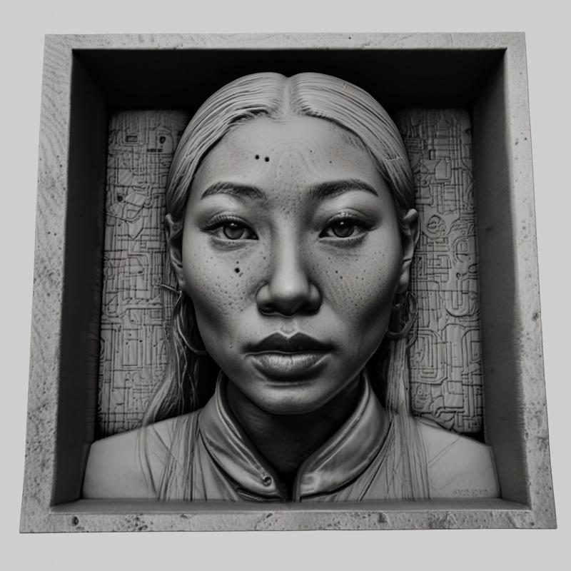 Awkwafina head relief actress