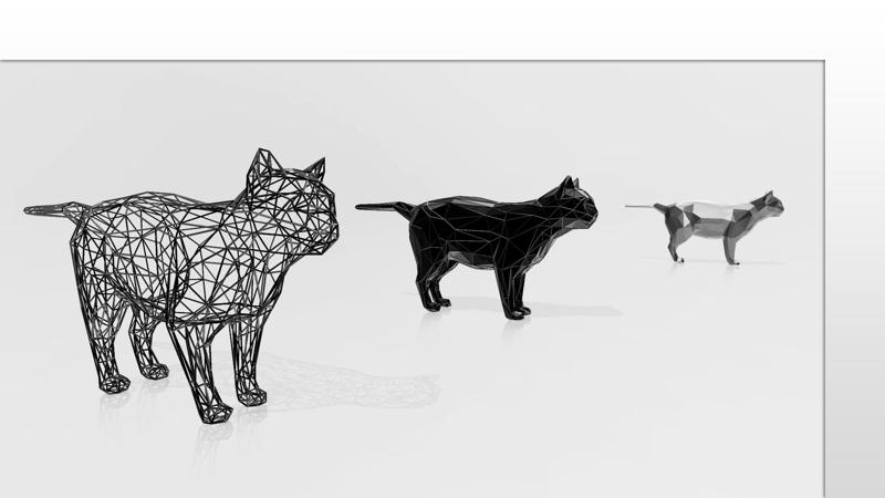 Cat - Cat - Voxel - LowPoly - Wireframe 3D Model Print