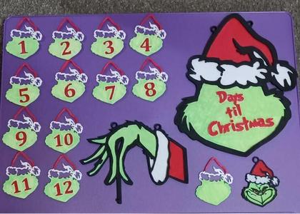 The Grinch Hand 12 days before Christmas Sign