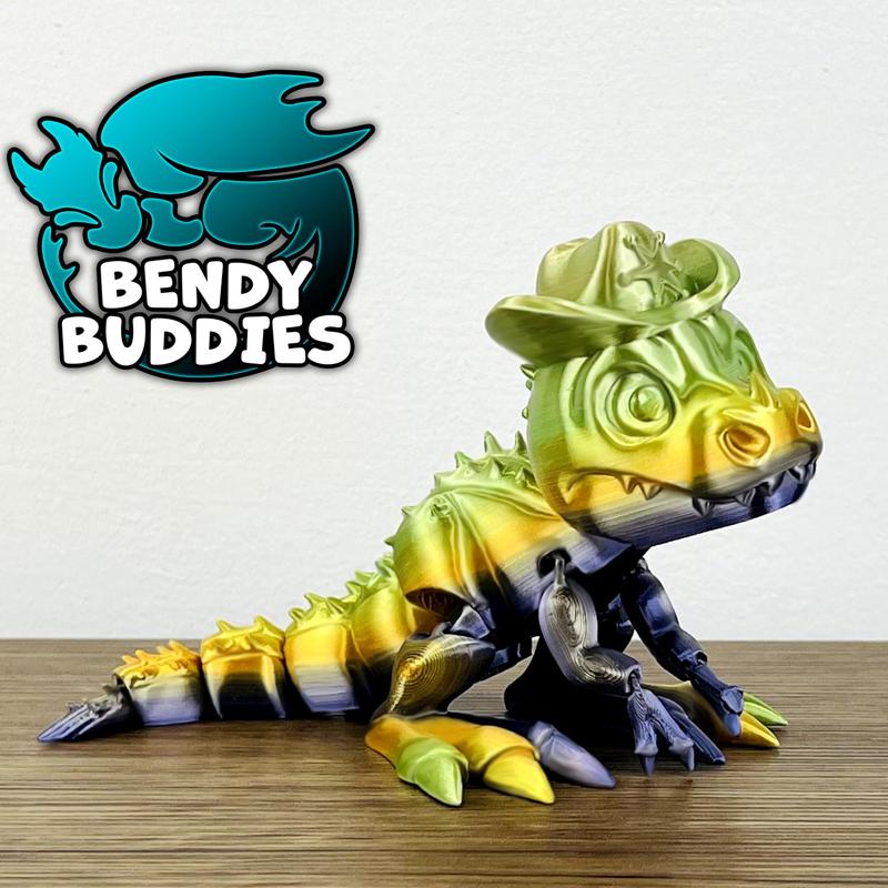 Sheriff Spike Hat / T-Rex Articulated / Print-in-Place Dinosaur / Cute Tyrannosaurus / Dino World Beast