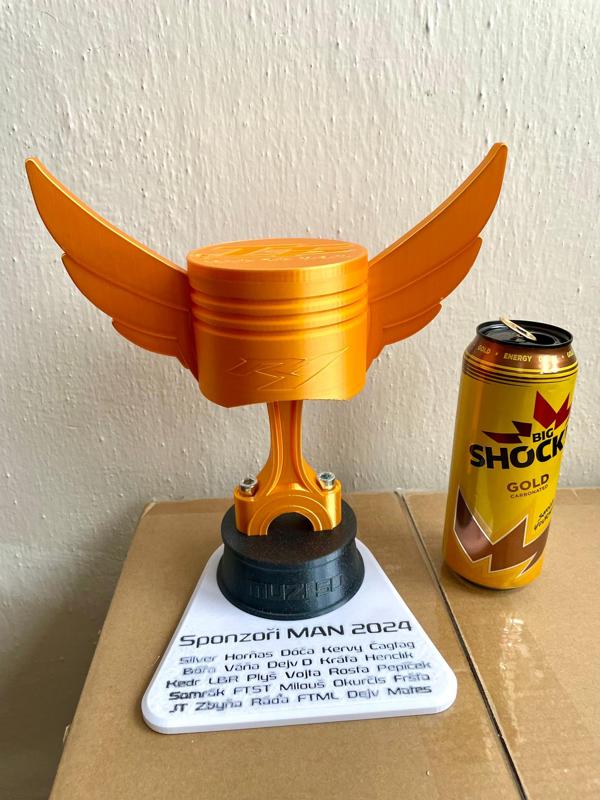 Piston with wings cup