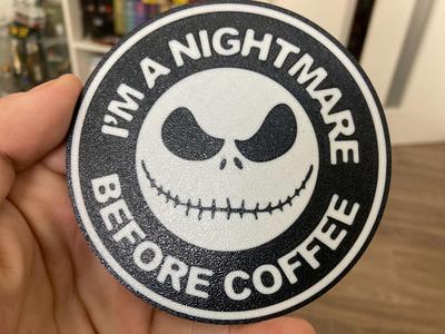 Nightmare before coffee coaster