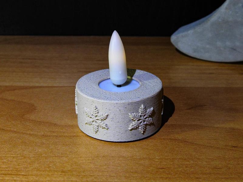 Led tea light case snowflake
