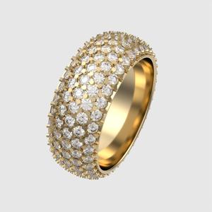 Wide 5 Rows Diamonds Wedding Ring 3D print