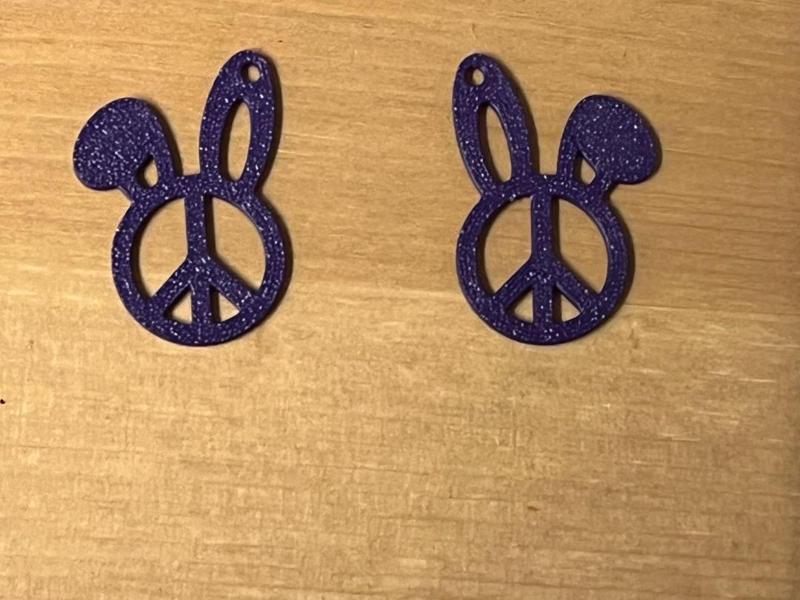 peace rabbit earrings