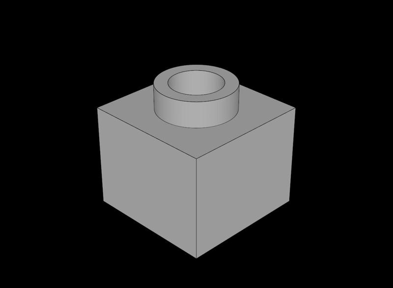 Lego Compatible (86996.dat) Plate  1 x  1 x  0.667