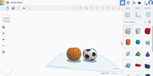 basketball and football pencil holder