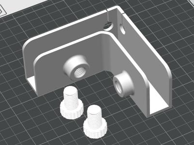 Corner clamp with screw for 18mm laminate