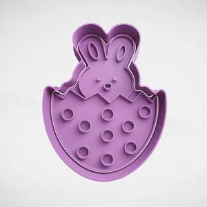 easter bunny in egg with circles
