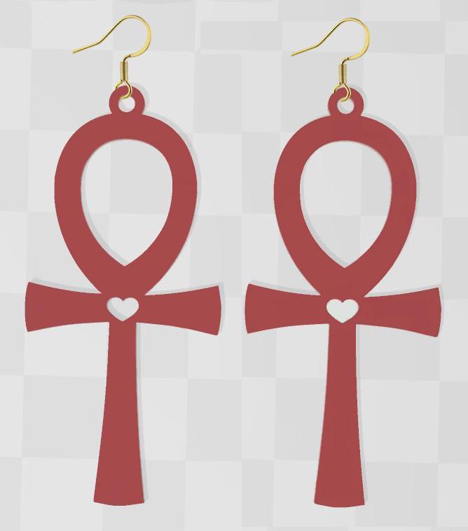key of life or cross of life earrings