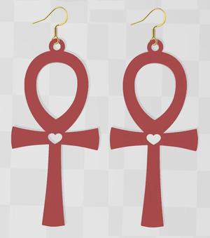 key of life or cross of life earrings