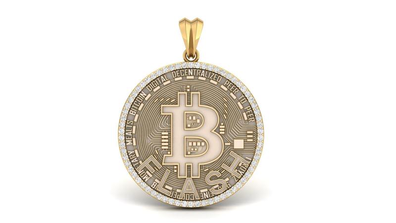 Diamond Bitcoin Pendant