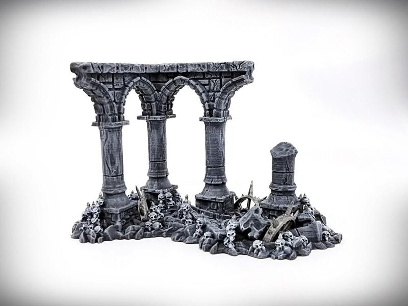 Ruined Columns Grimdark - Quad Column- Ancient Ruins