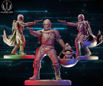 star wars shatterpoint mandalorian presupported included