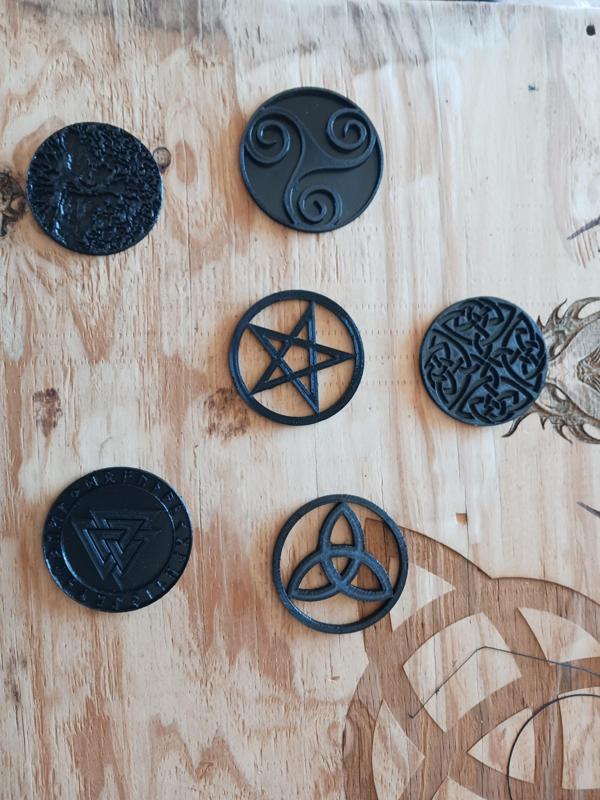 Coaster set, pagan themed