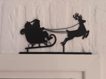 Santa's sled silouette art