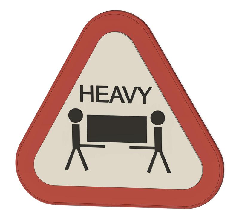 Warning Sign - Heavy Lifting/Hard Work (no MMU required & parametric)