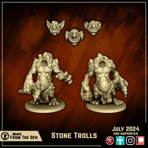 Trolls with Axe - DND MINIATURE [PRESUPPORTED]
