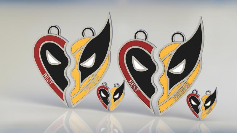 Deadpool & Wolverine Best Friends (2 pendand model & 2 plaque model)