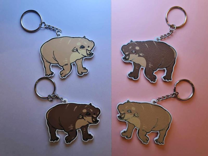 Moo deng keychain- the biting baby hippo 