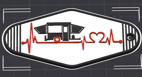 Trailer Keychain Heart Line