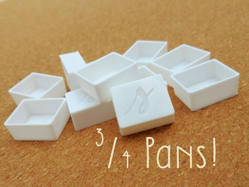 THREE QUARTER Pans for Watercolor & Gouache Palettes