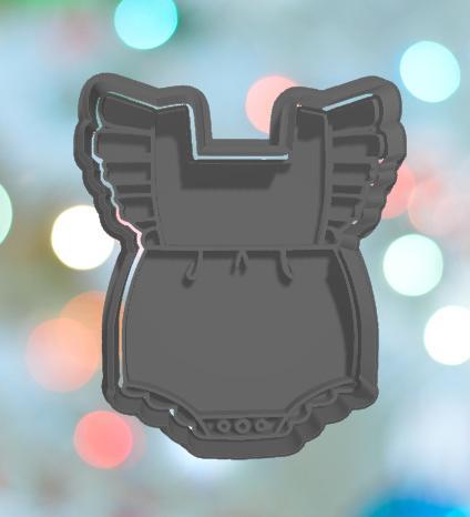 Baby Shower Ruffle Girl Romper Cookie Cutter