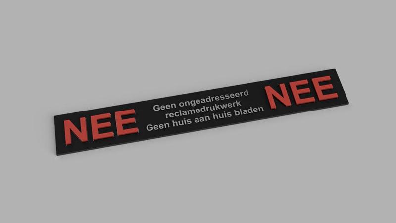 Nee-Nee postbox sticker (no advertising)