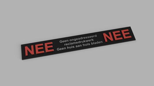 Nee-Nee postbox sticker (no advertising)
