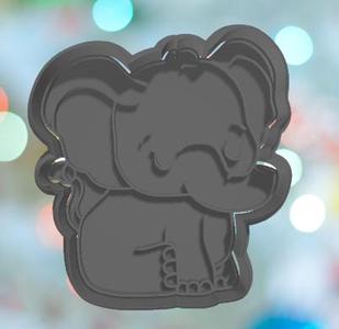 Safari Elephant Sitting Cookie Cutter