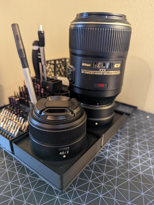 Nikon Z lens holder for gridfinity