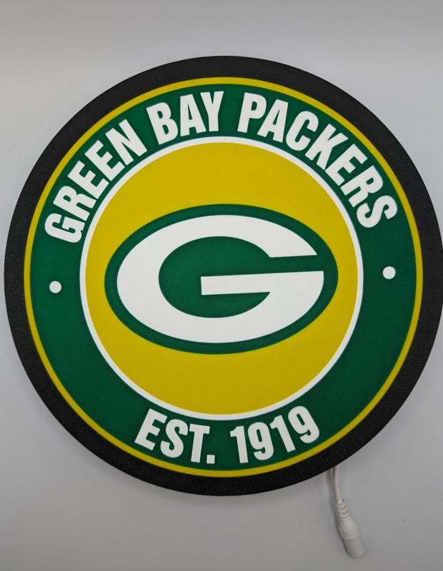 Green Bay Packers Round Light Box