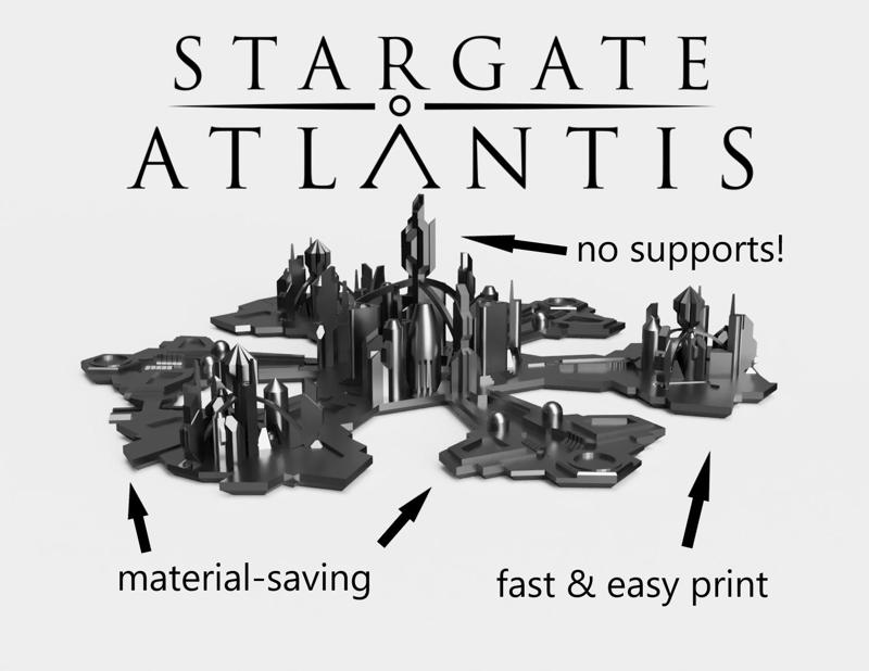 Fast'n'easy-to-print Stargate Atlantis (No supports!)