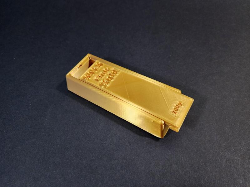 Gold Bar Shaped Storage Box - 2 Tolerances