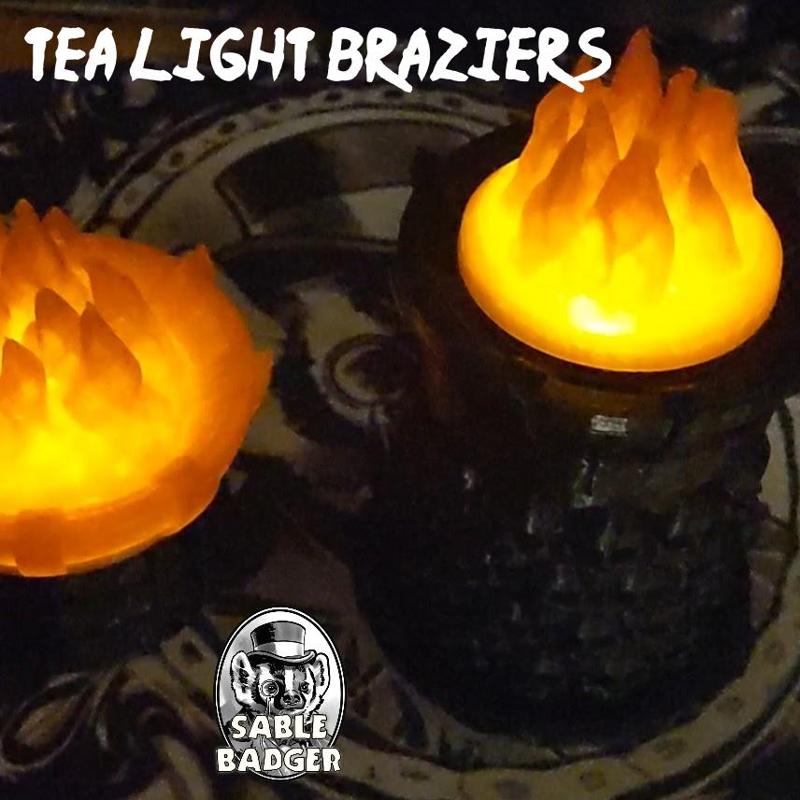 Fantasy skull braziers/torches for tea lights