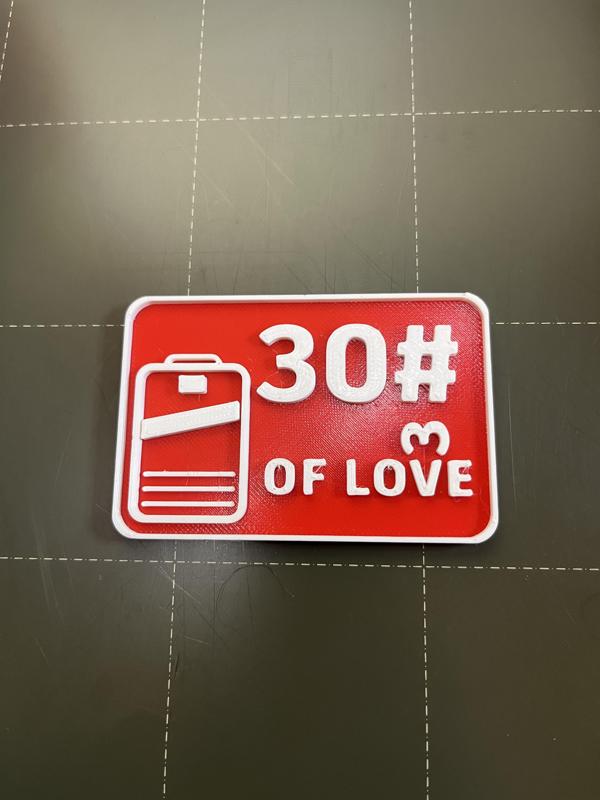 GORUCK 30# of Love 2x3" morale patch no supports print in place