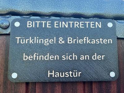 Schild für Gründstückstor