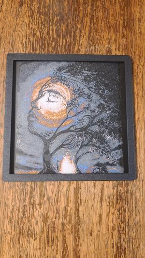 Frame for woman and tree hueforge