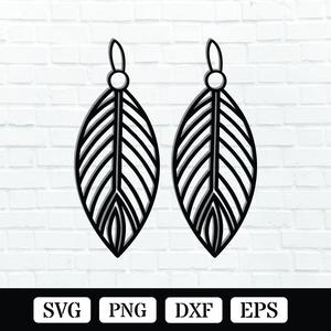 Feather Earring Metal Wall Art Laser Cut SVG