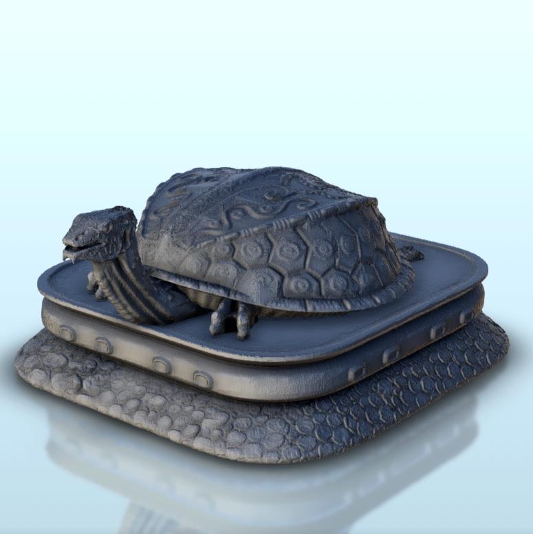 Statue of turtle on carved base 5 - Asia Terrain Clash of Katanas Tabletop RPG terrain China Korea