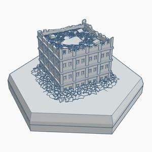 Modern Ruined Building 1 Hex Map Scale HMSMR001