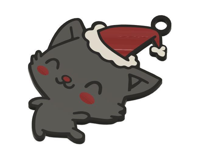 Keychain: Cat V Christmas