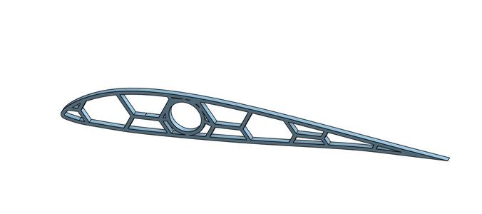 Supporting rib for plane wing