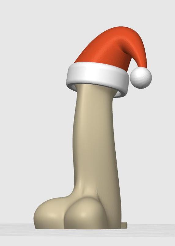 Penis with Santa hat keychain
