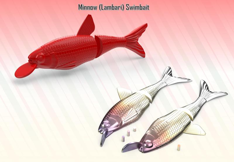 Swimbait Fishing Lure: Detailed Minnow Design, Customizable Assembly