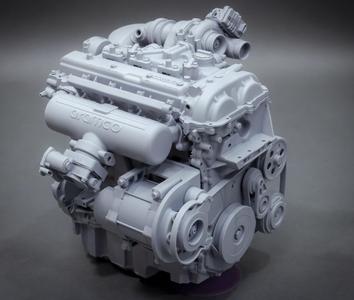 Detailed Car Engine Model Aramco